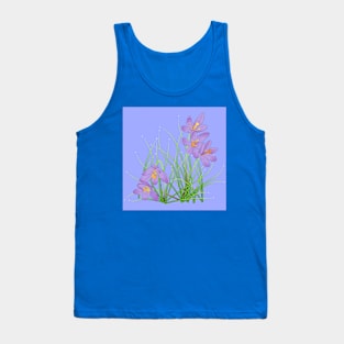 Crocus Flowers on Lavender Tank Top